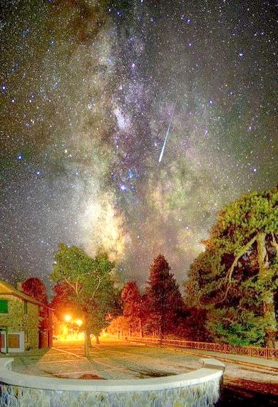 The Milky Way and Shooting Star, Troodos Square, Cyprus