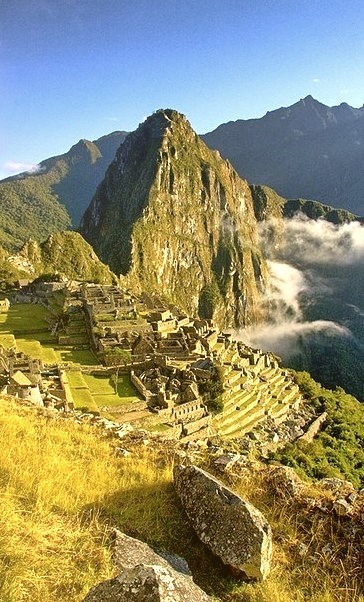 Machu Picchu on a beautiful sun filled morning, Peru