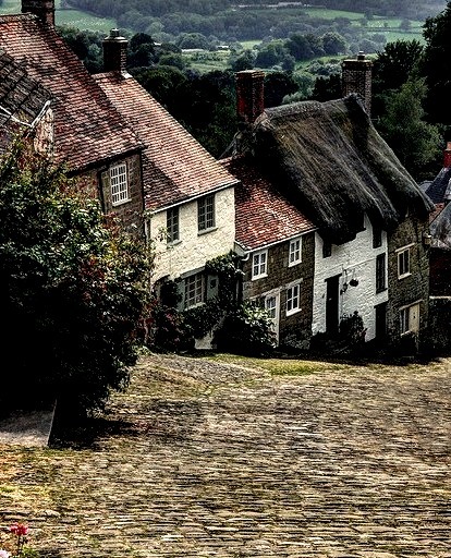 Gold Hill in Shaftesbury, Dorset, England