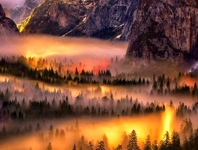 Mist in the Valley, Yosemite, California