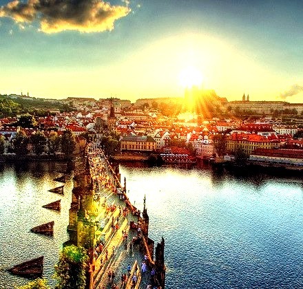 Sunset, Charles Bridge, Prague, Czech Republic