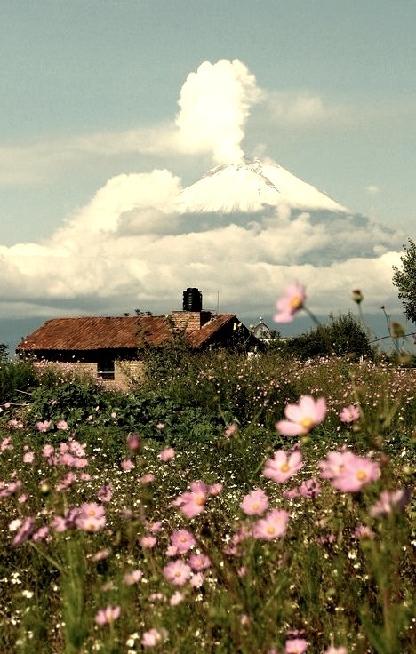 Summer house at the base of Popocatepetl Volcano, Mexico