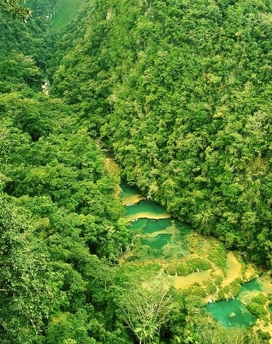 The pools of Semuc Champey in Alta Verapaz / Guatemala