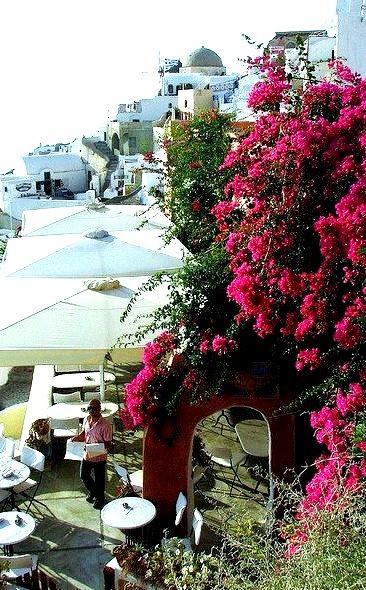 Nice view in the village of Oia, Santorini Island / Greece